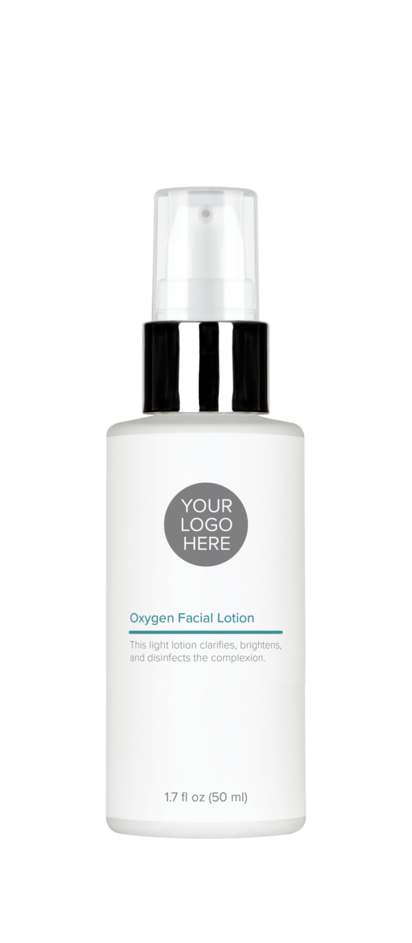 Oxygen Facial Lotion in opal glass component